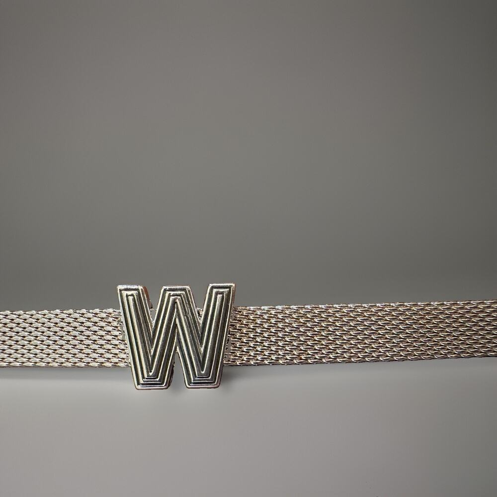 Authentic Pandora Reflexions Sterling Silver Mesh Bracelet with Letter M / W